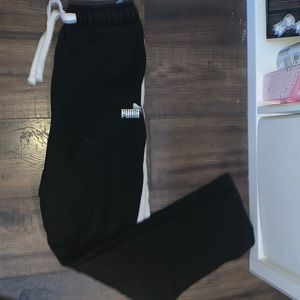 Black and white striped puma joggers boys size 18/20
